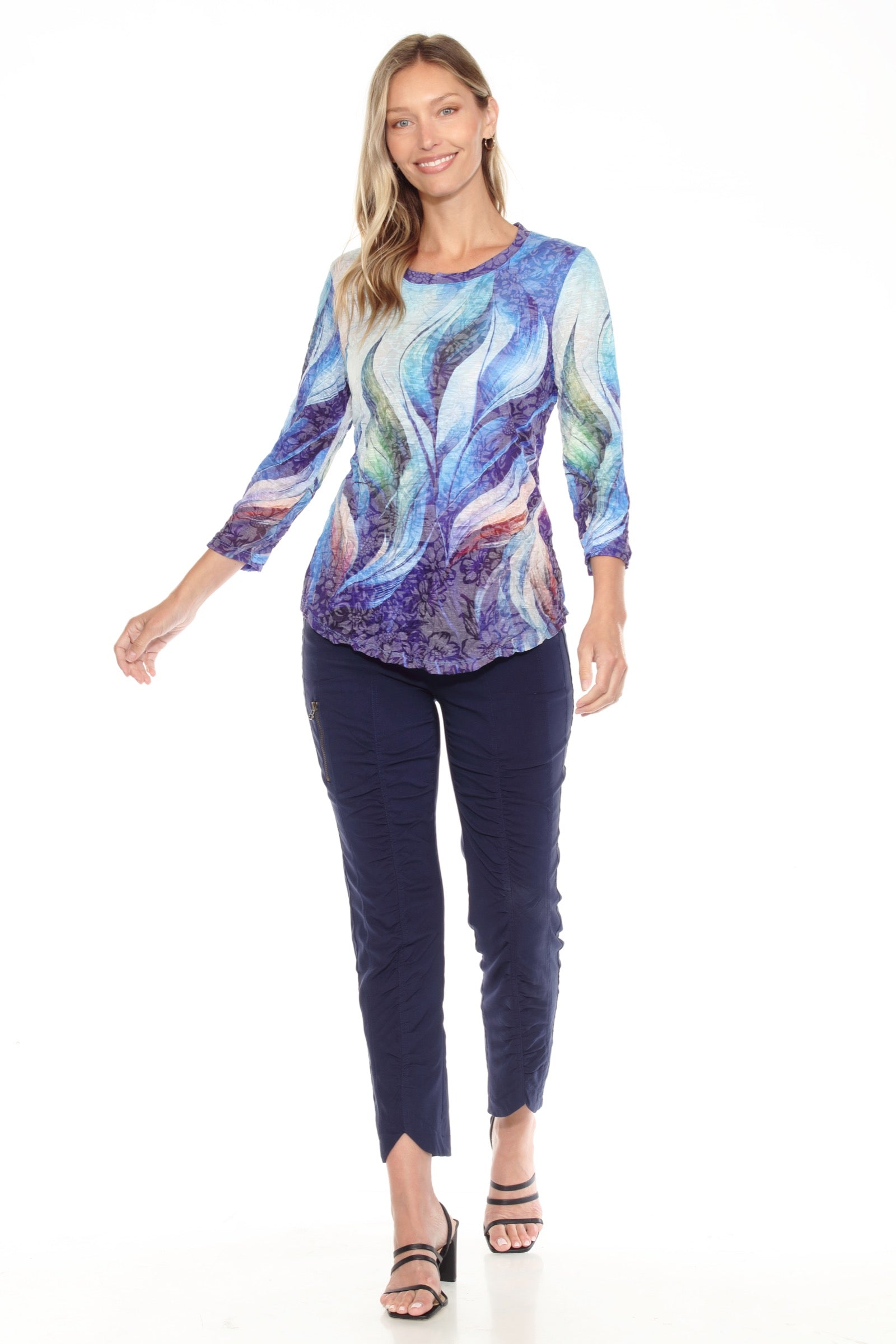 Round-Neck Top - Serene Flow - CARINE
