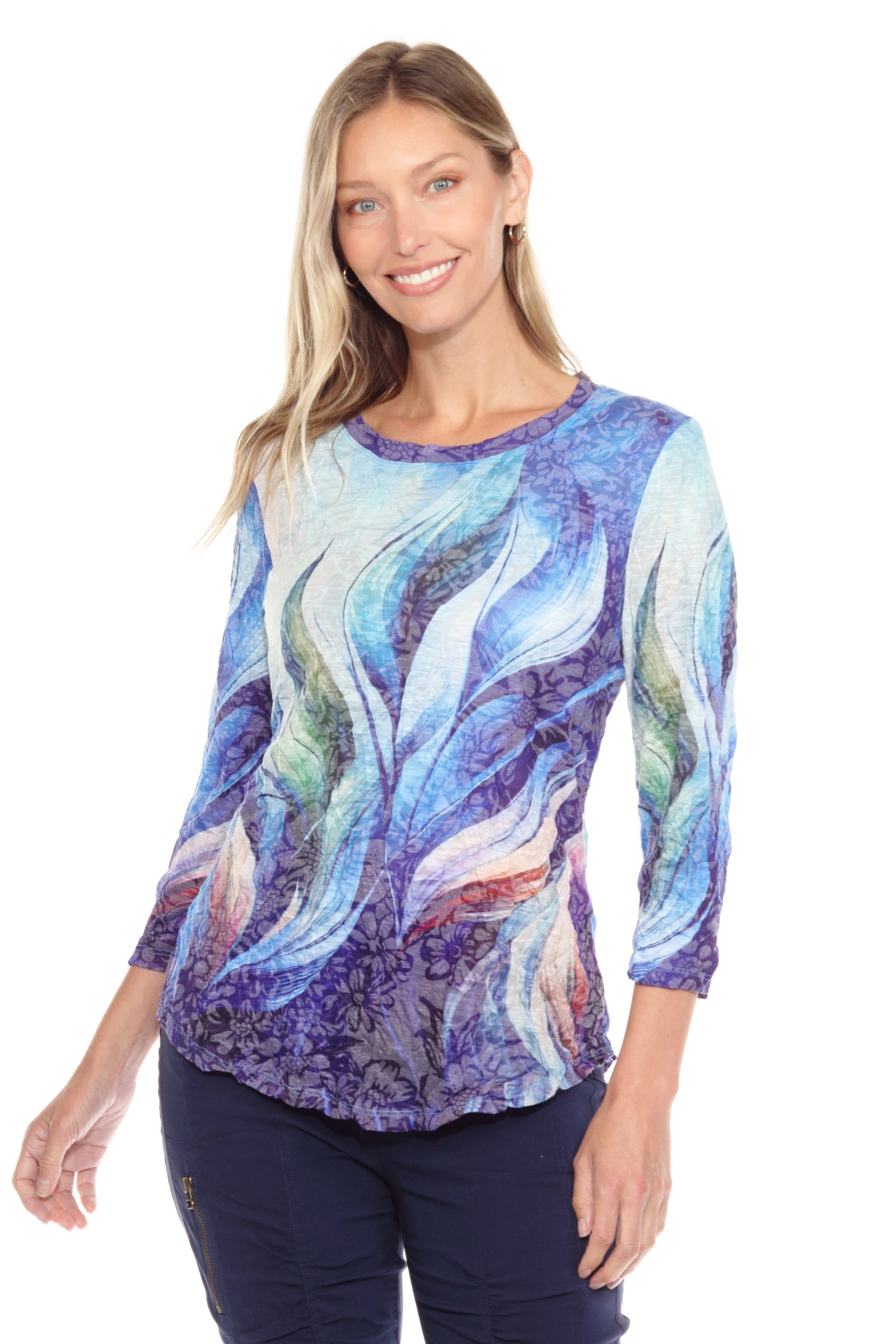 Round-Neck Top - Serene Flow - CARINE