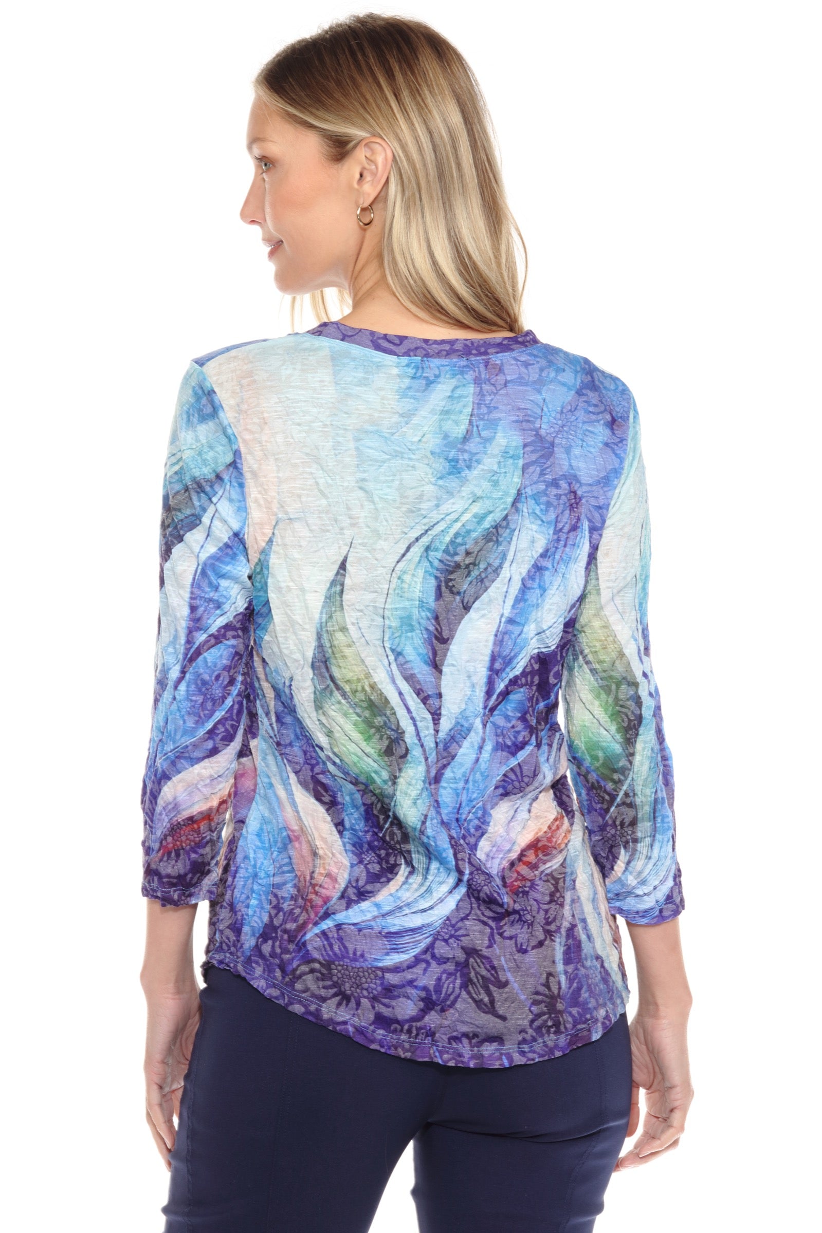 Round-Neck Top - Serene Flow - CARINE