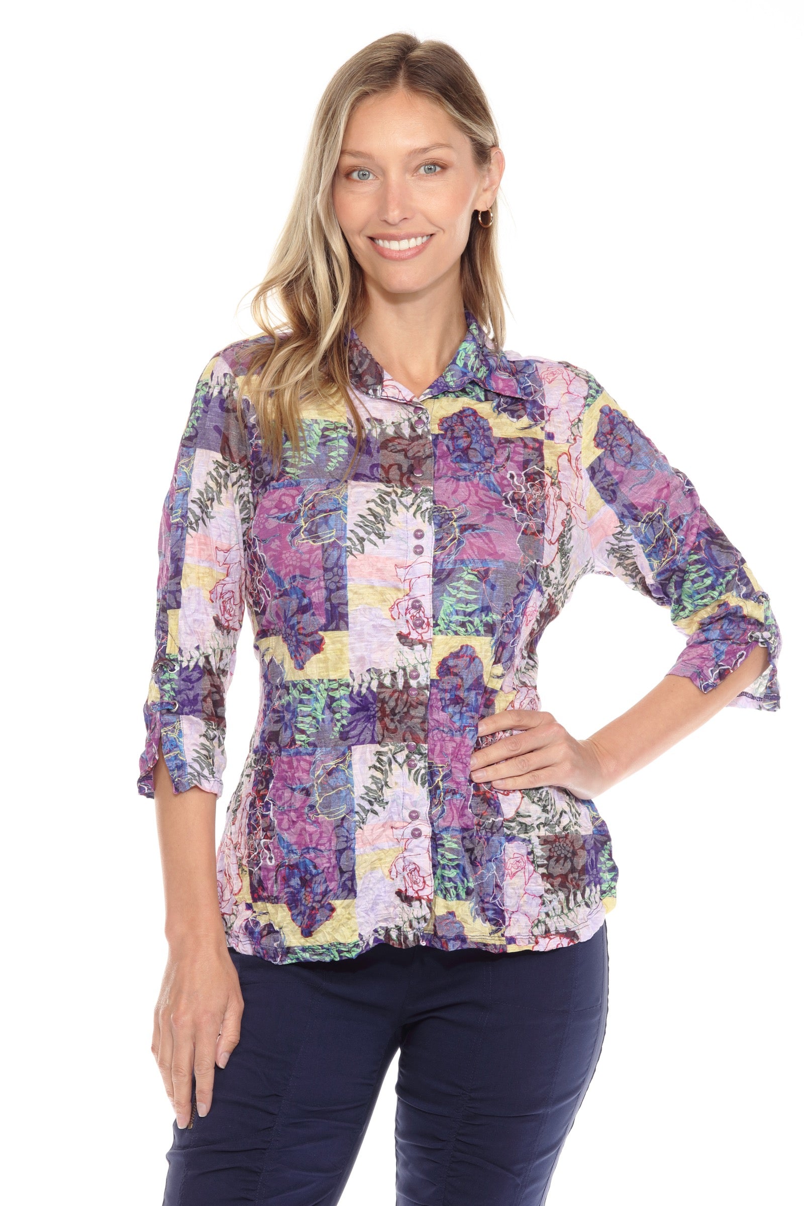 Sabrina Shirt - Orchid Mosaic - CARINE