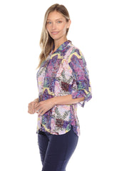 Sabrina Shirt - Orchid Mosaic - CARINE