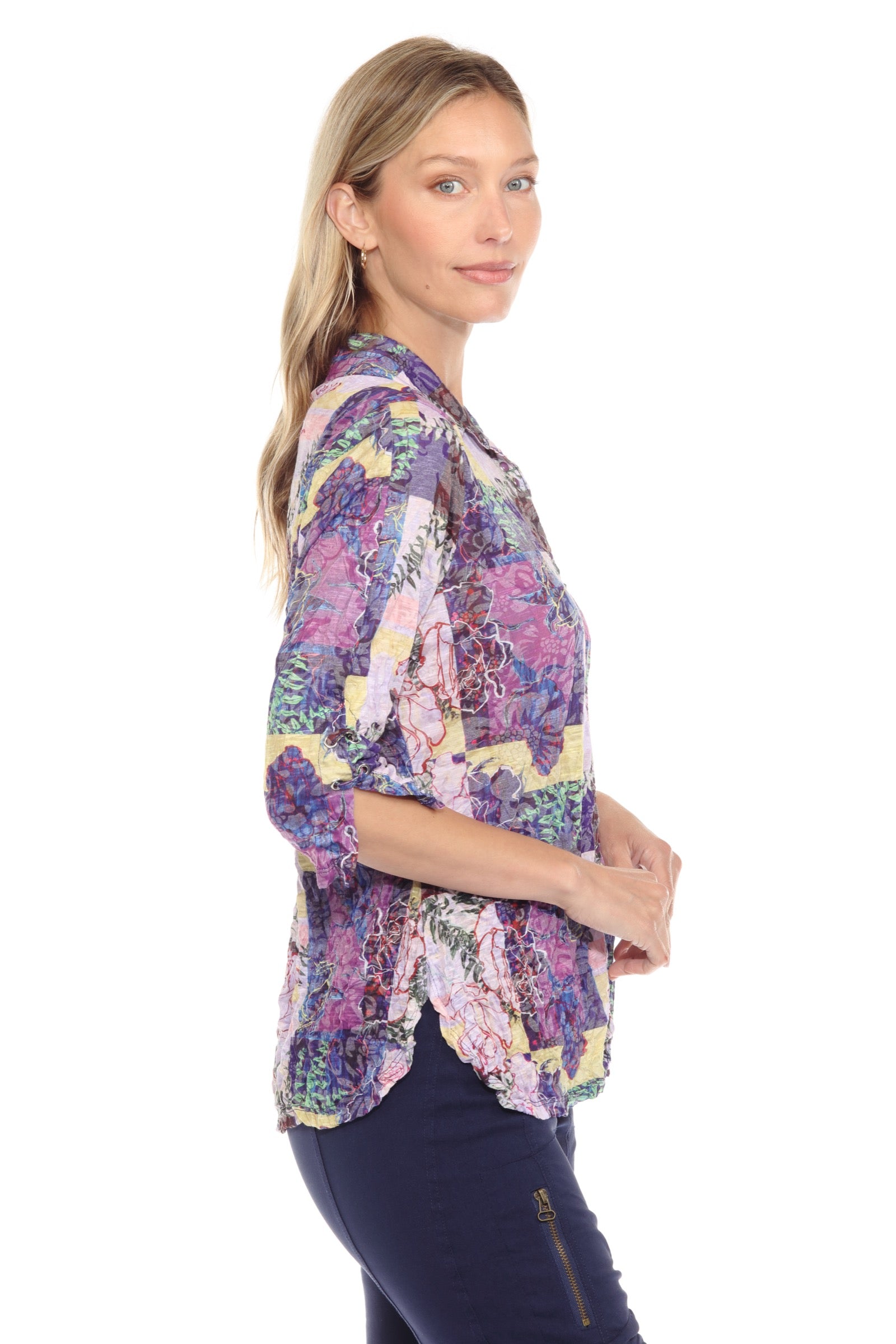 Sabrina Shirt - Orchid Mosaic - CARINE
