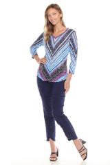 V-Neck Top - Prism Streak - CARINE