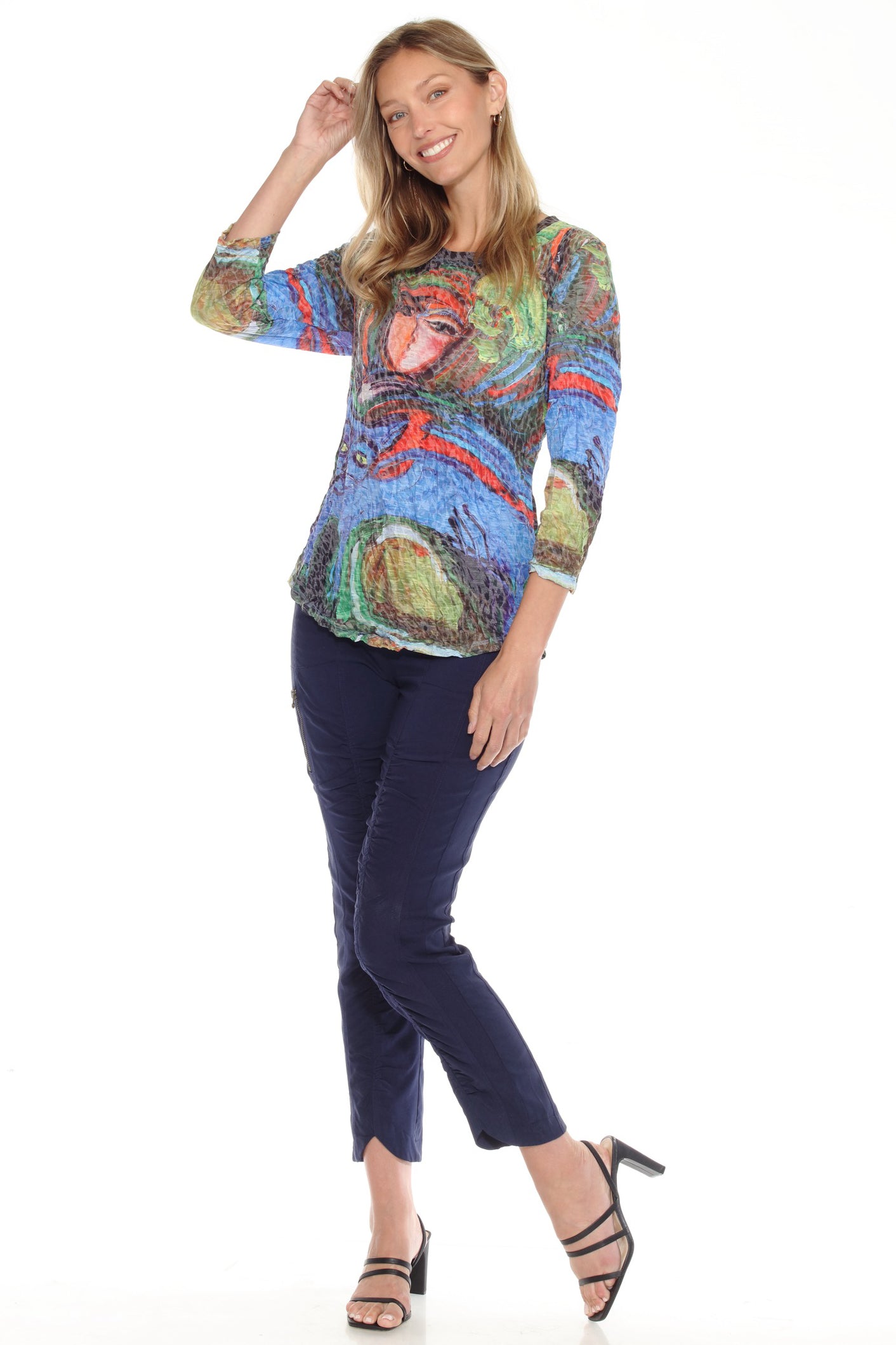 Round-Neck Top - Feline Palette - CARINE