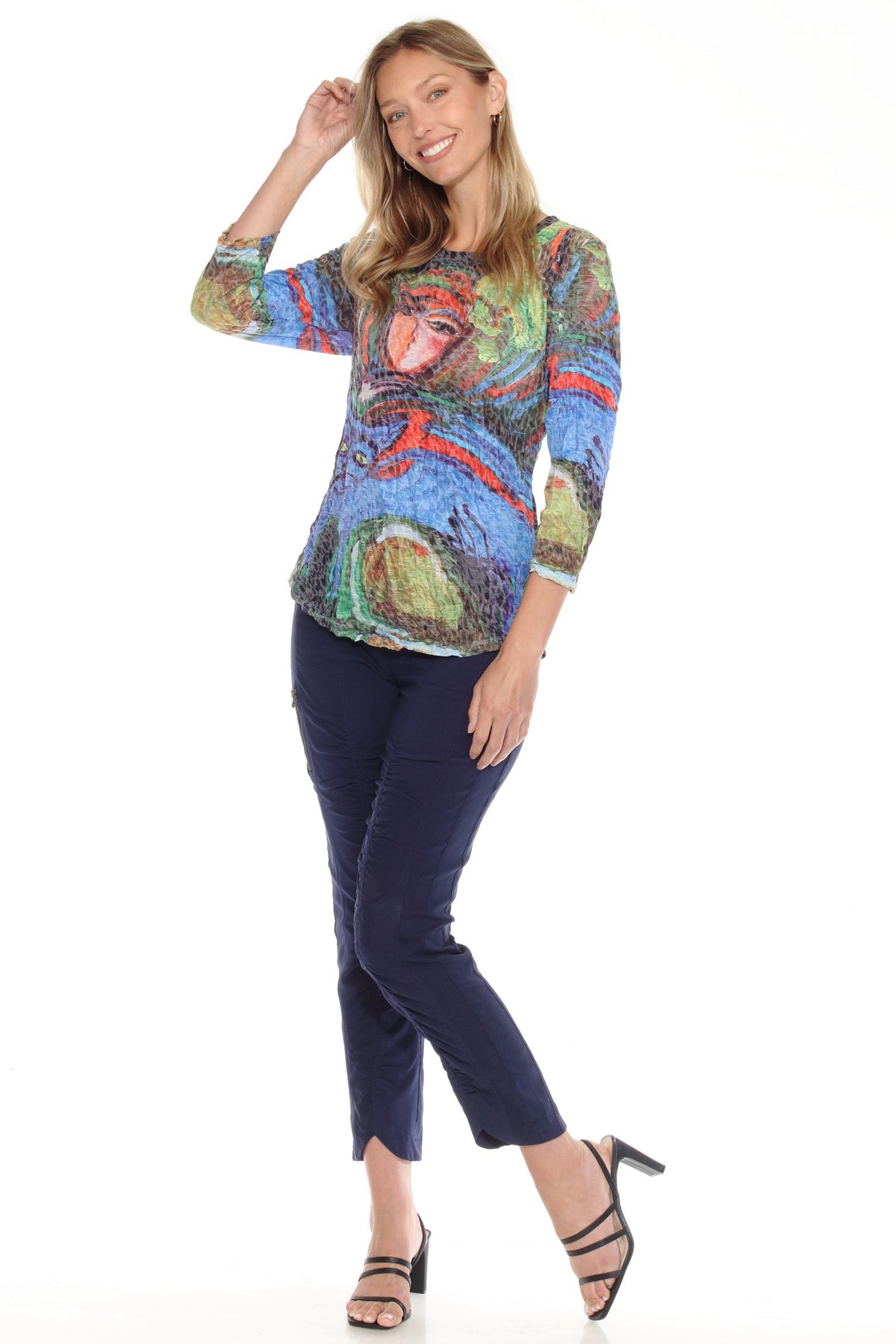 Round-Neck Top - Feline Palette - CARINE