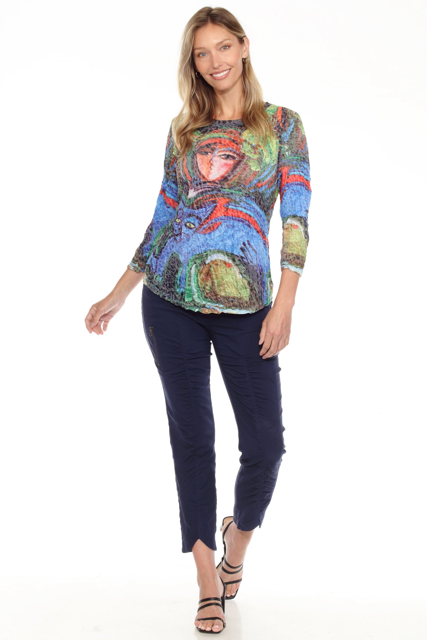 Round-Neck Top - Feline Palette - CARINE