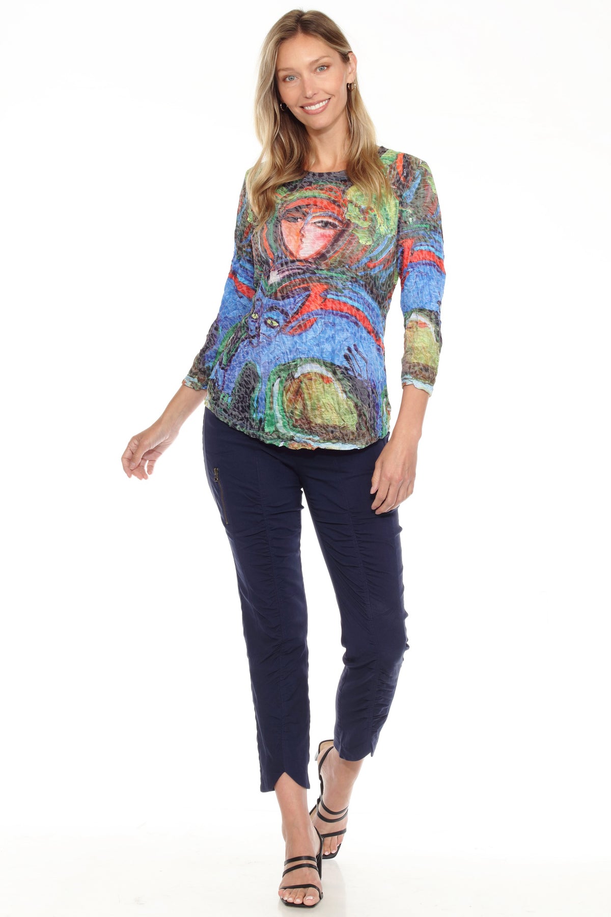 Round-Neck Top - Feline Palette - CARINE