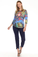 Round-Neck Top - Feline Palette - CARINE