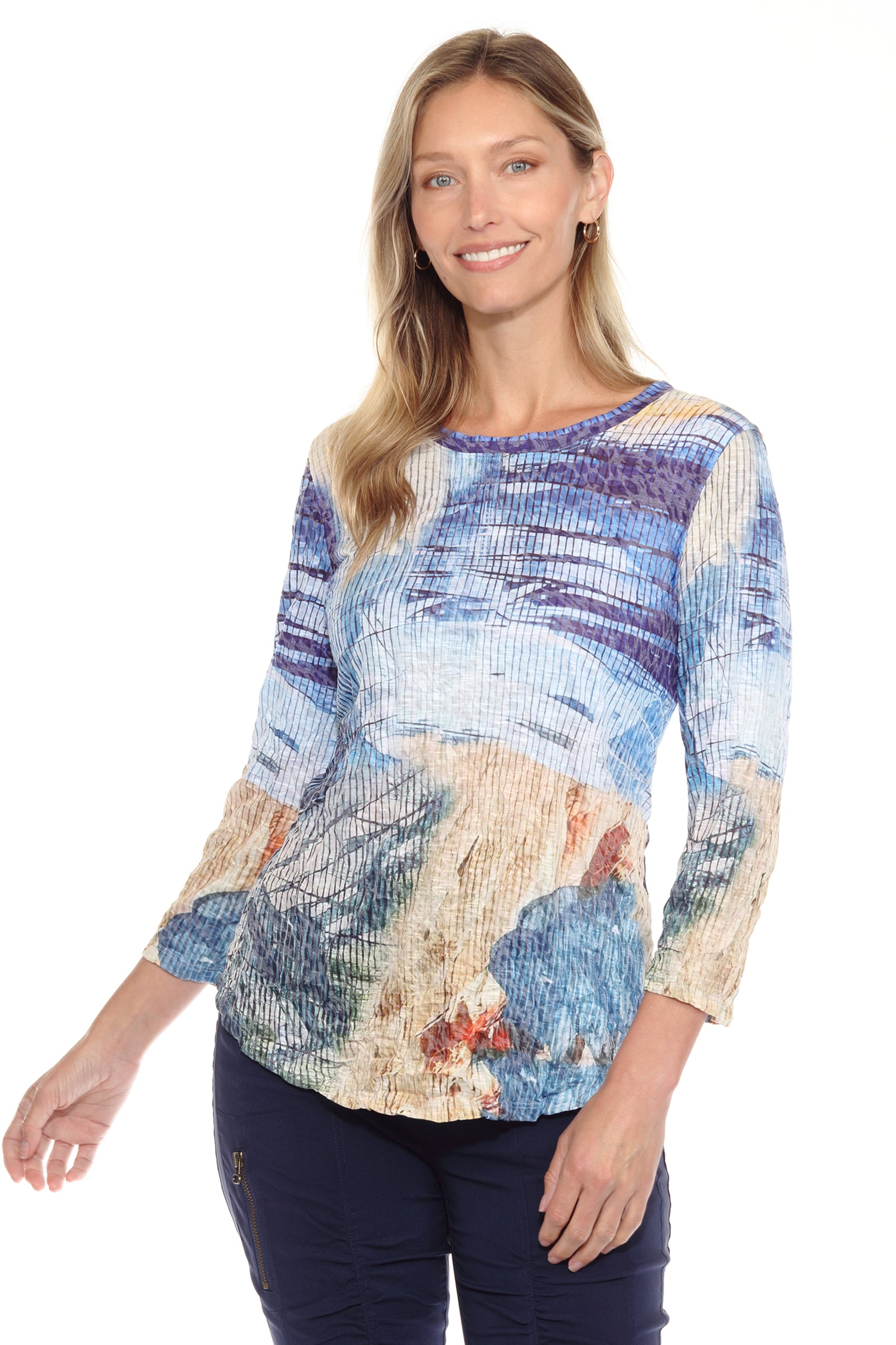 Round-Neck Top - Ocean Drift - CARINE