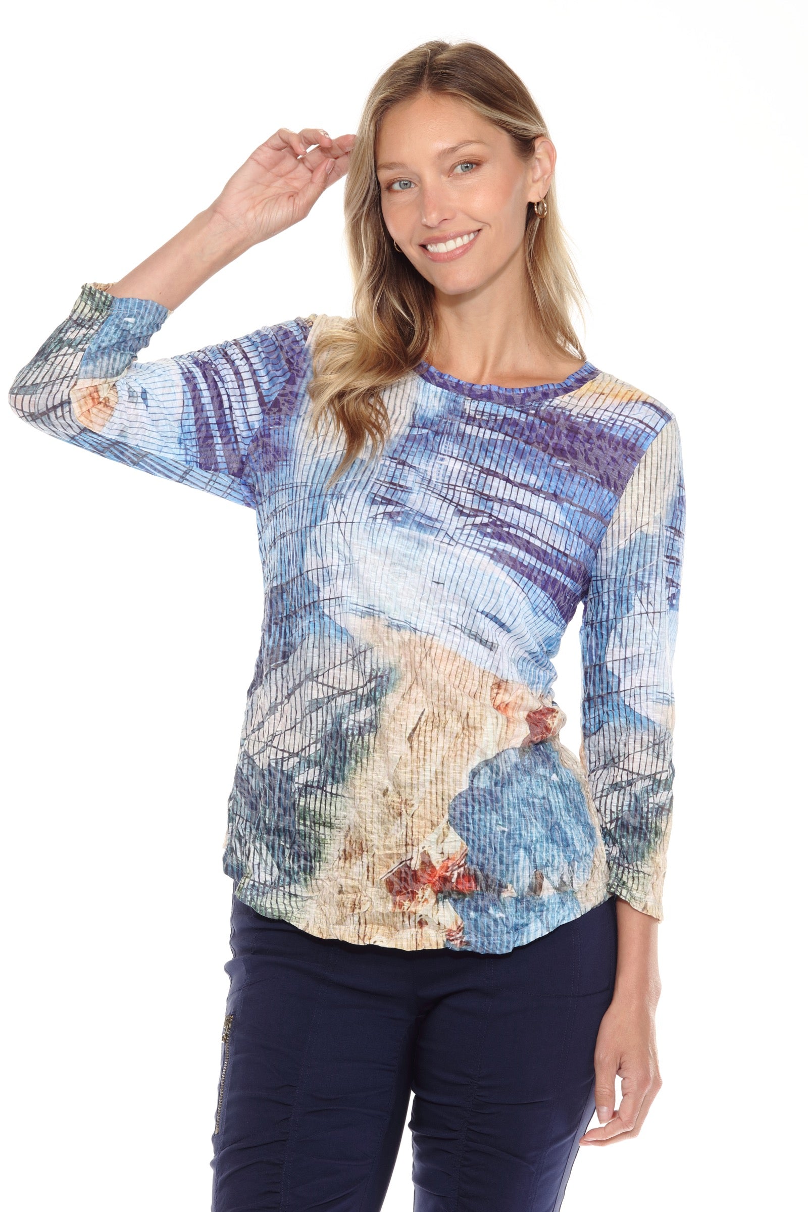 Round-Neck Top - Ocean Drift - CARINE