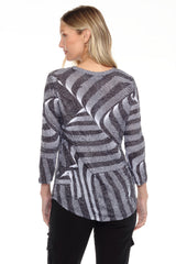 V-Neck Top - Graphite Weave - CARINE