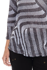 V-Neck Top - Graphite Weave - CARINE