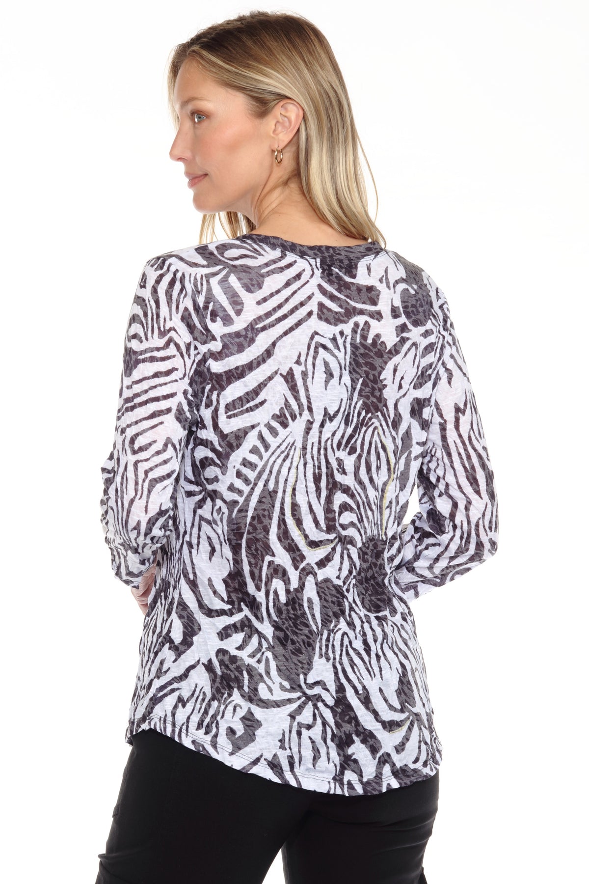 V-Neck Top - Bold Zebra - CARINE