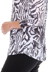 V-Neck Top - Bold Zebra - CARINE