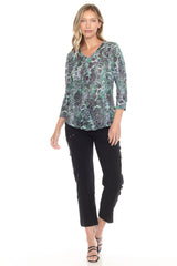 V-Neck Top - Serpent Mesh - CARINE