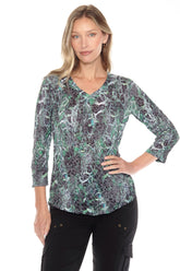 V-Neck Top - Serpent Mesh - CARINE