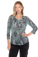 V-Neck Top - Serpent Mesh - CARINE