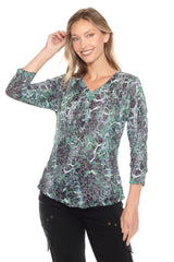 V-Neck Top - Serpent Mesh - CARINE