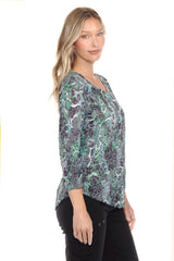 V-Neck Top - Serpent Mesh - CARINE