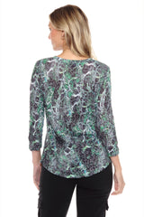 V-Neck Top - Serpent Mesh - CARINE