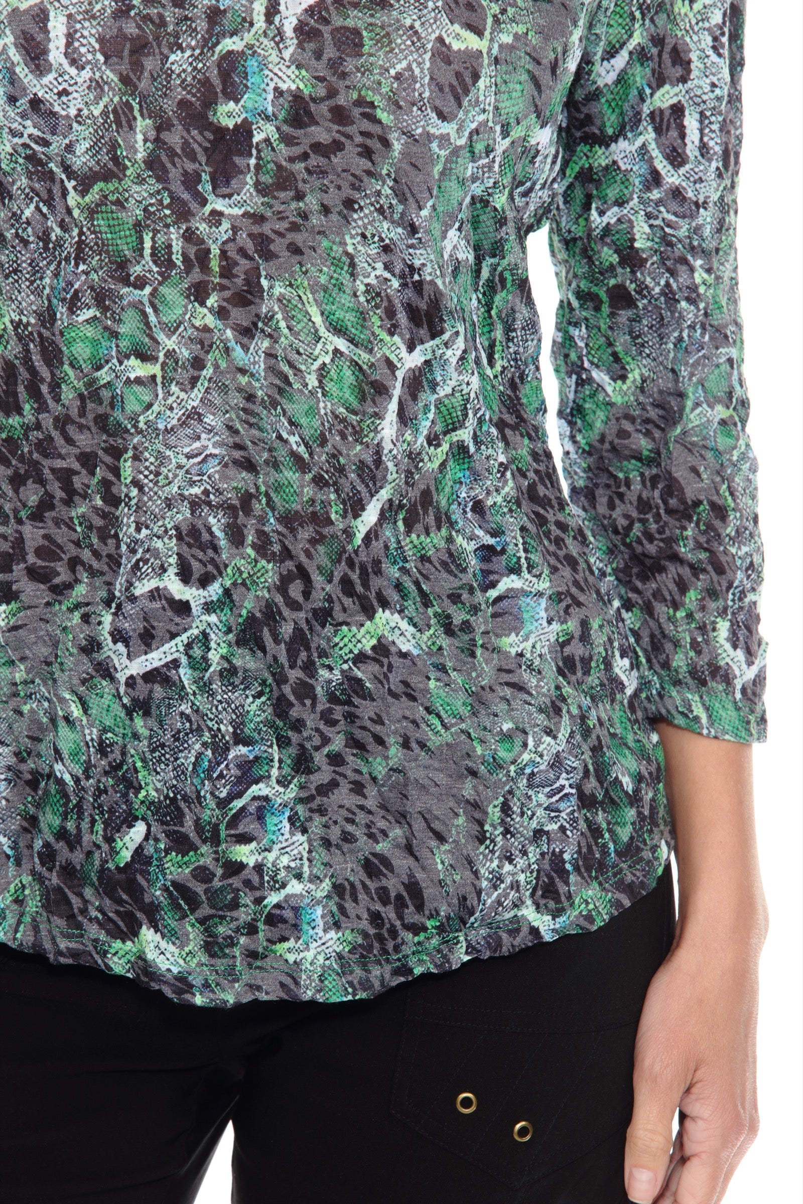 V-Neck Top - Serpent Mesh - CARINE