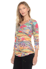 V-Neck Top - Exotic Fish - CARINE