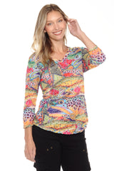 V-Neck Top - Exotic Fish - CARINE
