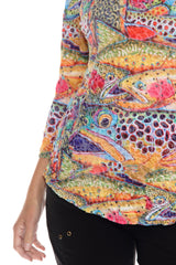 V-Neck Top - Exotic Fish - CARINE