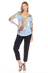 V-Neck Top - Fluid Splash - CARINE
