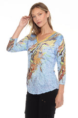 V-Neck Top - Fluid Splash - CARINE