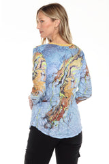 V-Neck Top - Fluid Splash - CARINE