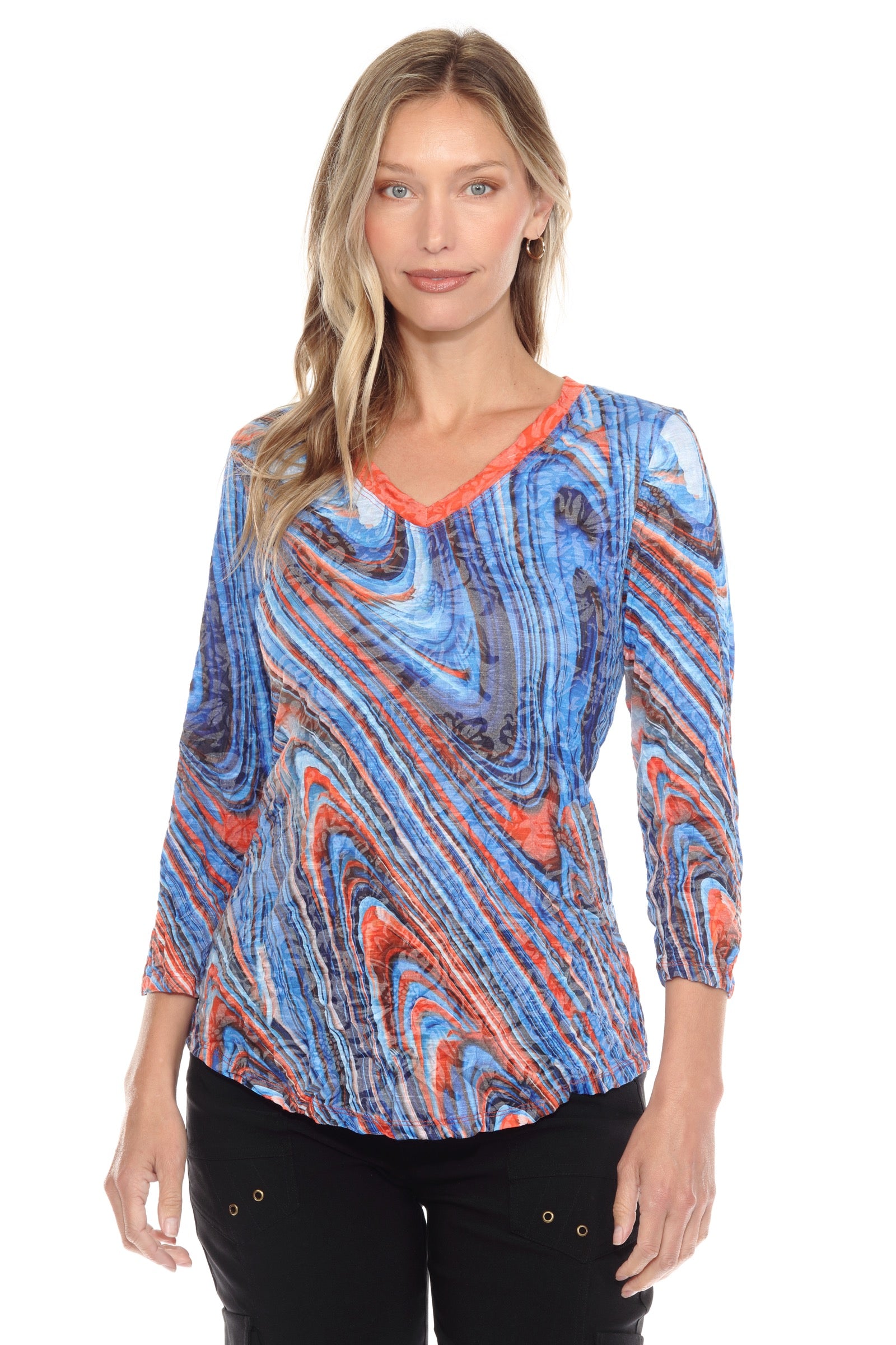 V-Neck Top - Blaze Drift - CARINE