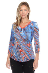 V-Neck Top - Blaze Drift - CARINE