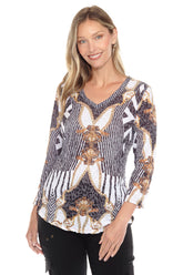 V-Neck Top - Gold Links - CARINE