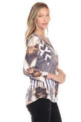 V-Neck Top - Gold Links - CARINE