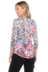 Round-Neck Top - Leopard Petals - CARINE
