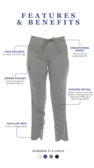 Ruched Scallop Cargo Capri - CARINE