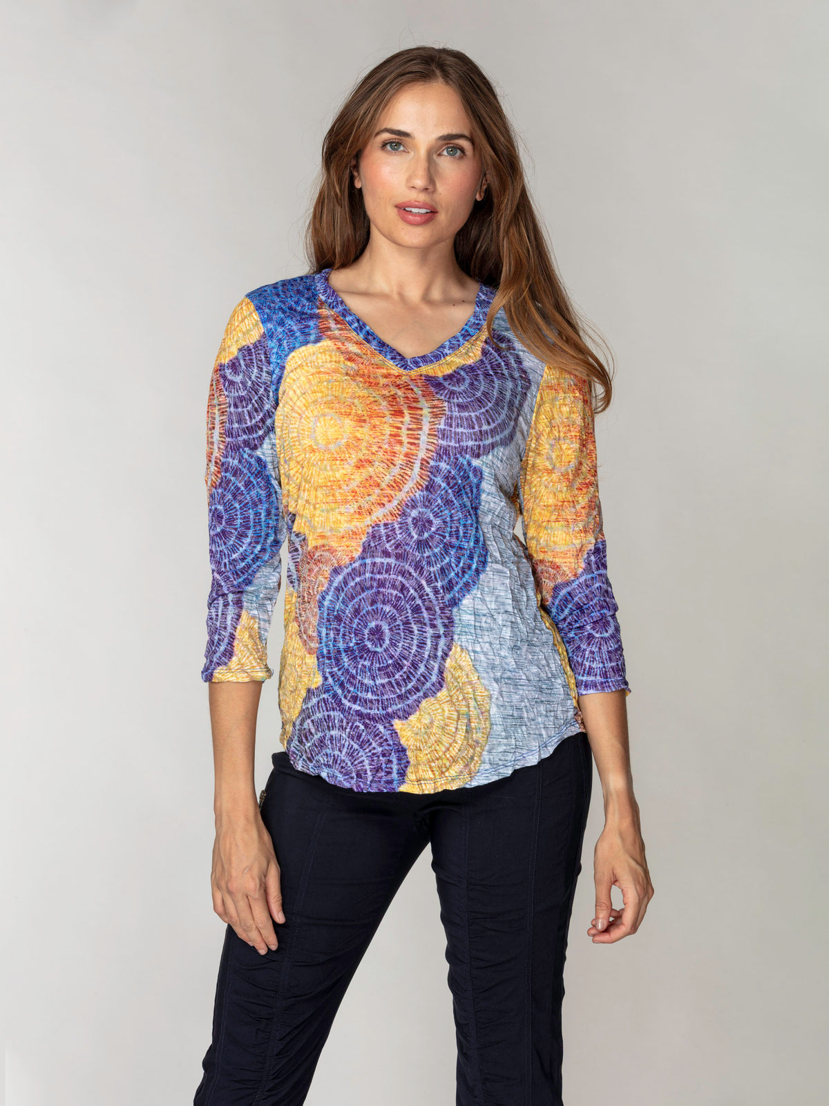 V-Neck Top - Solar Indigo
