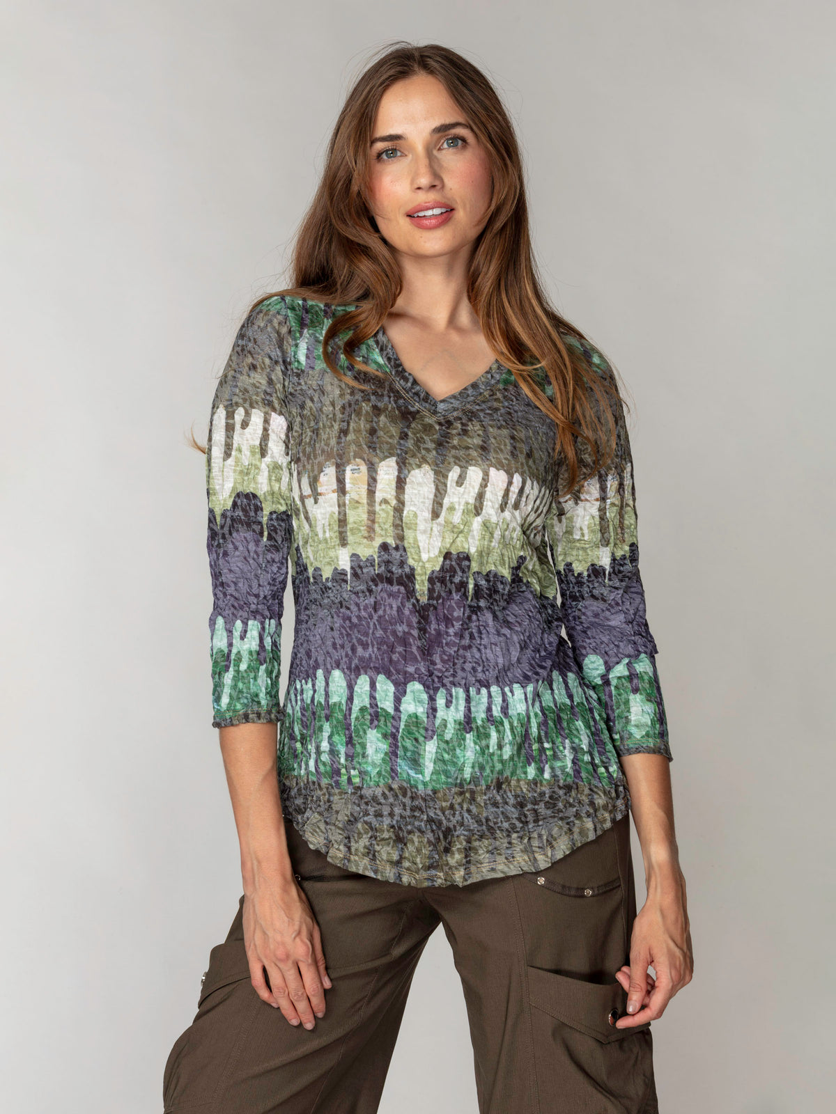 V-Neck Top - Verdant Drip