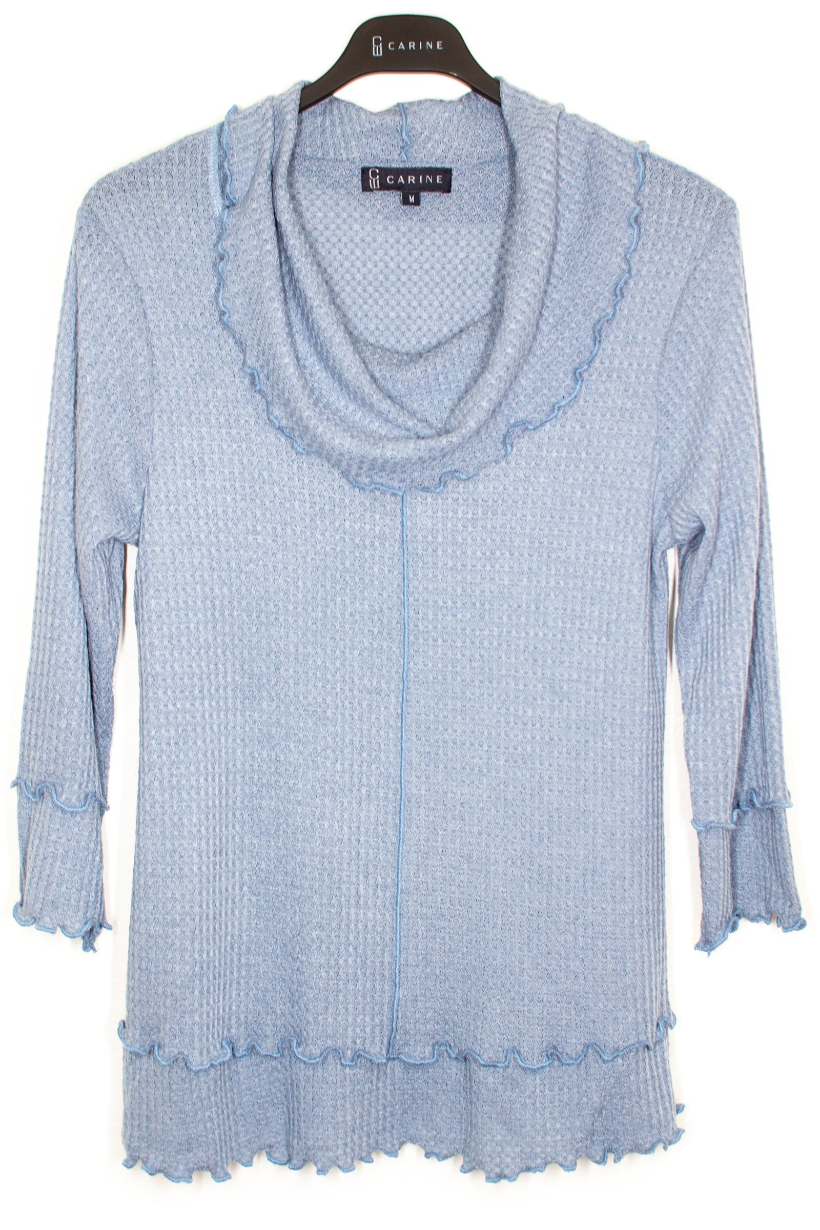 Cowl Neck Ruffle Edge Top - CARINE