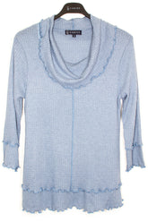 Cowl Neck Ruffle Edge Top - CARINE