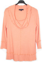 Cowl Neck Ruffle Edge Top - CARINE