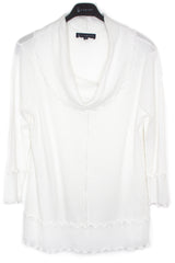 Cowl Neck Ruffle Edge Top - CARINE