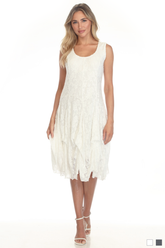 Sleeveless Textured Lace Dress - CARINE
