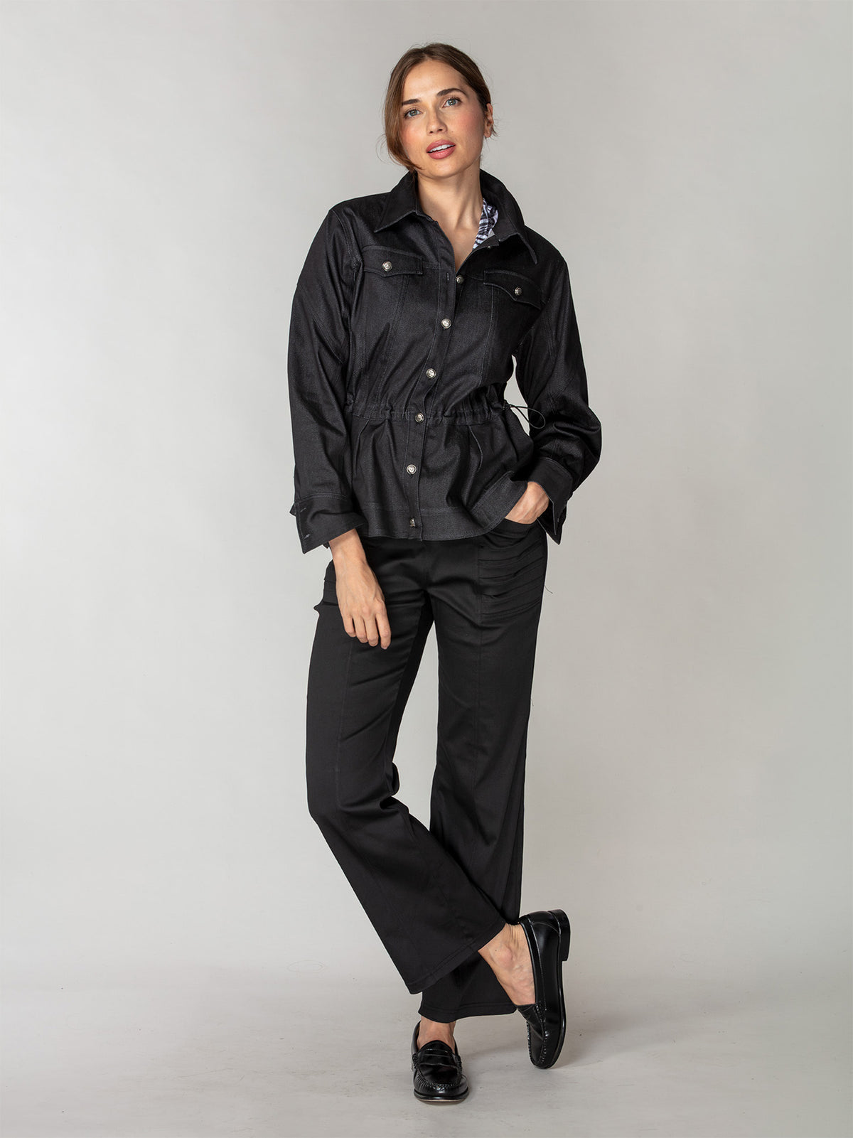 Soft Stretch Drawcord Utility Jacket