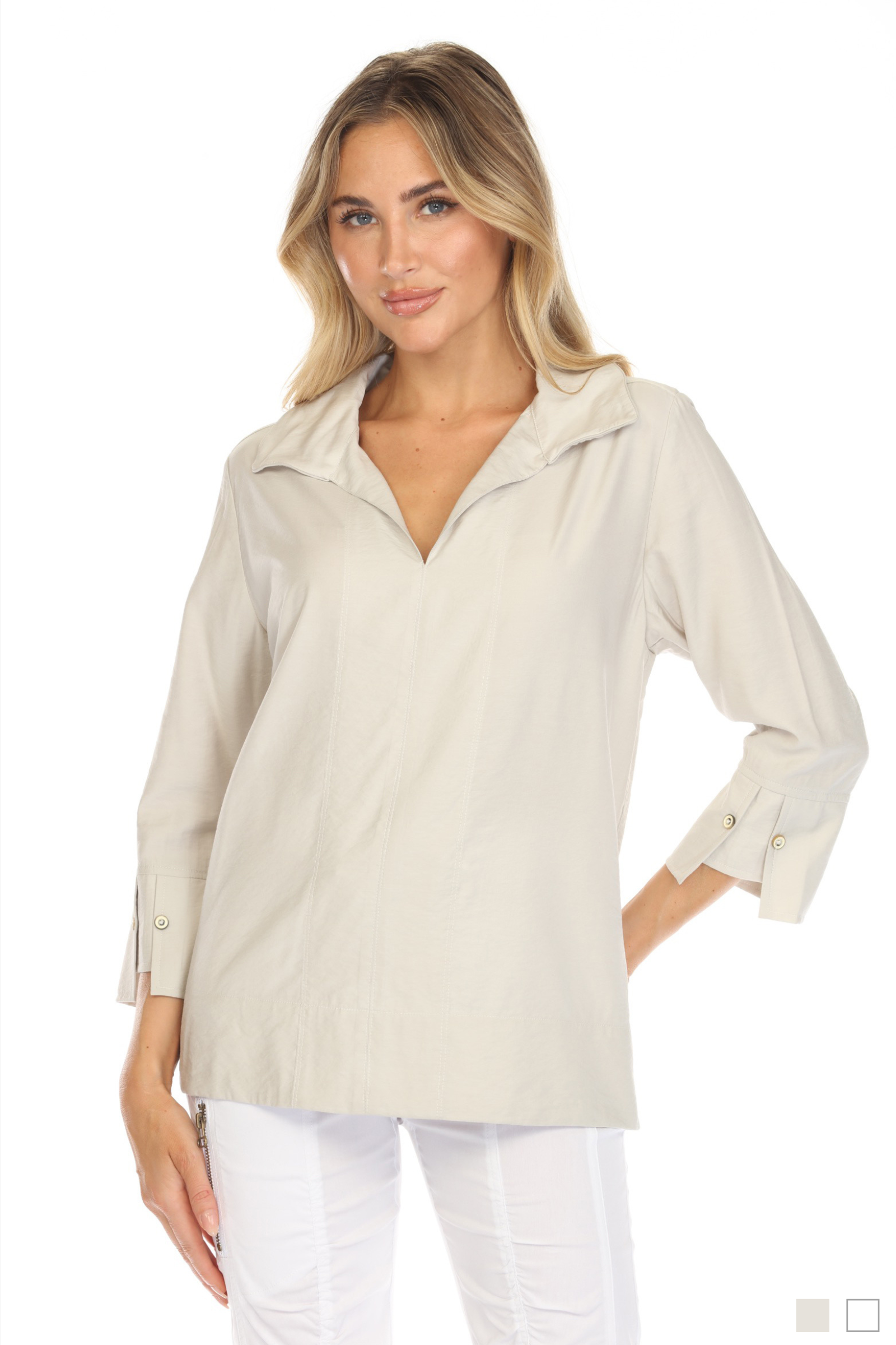 Horizon Split-Neck Top - CARINE