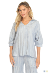 Pleated Linen Popover - CARINE