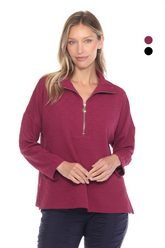 Half-Zip Textured Pullover - CARINE