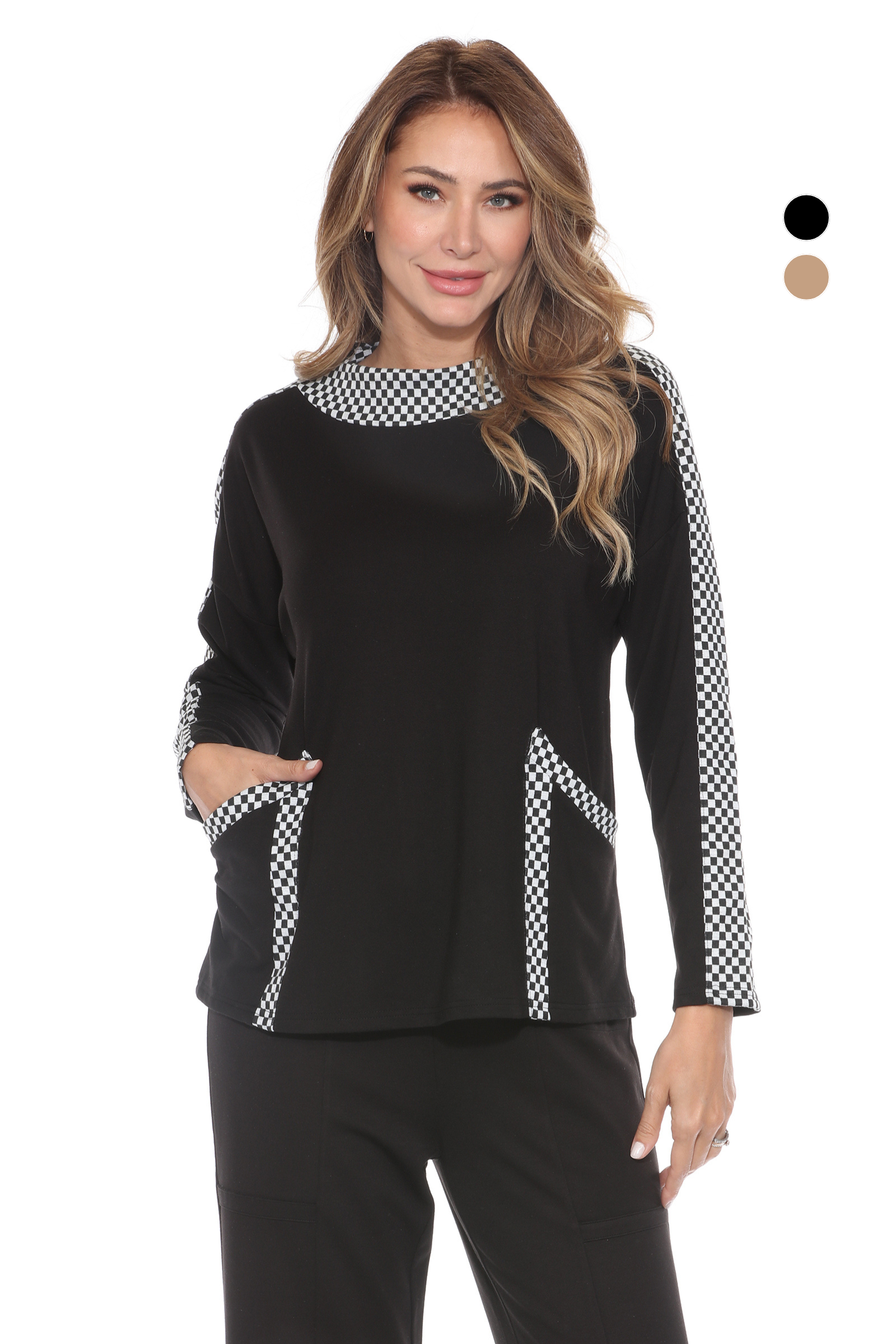 Checker Trim 2pkt Pullover - CARINE