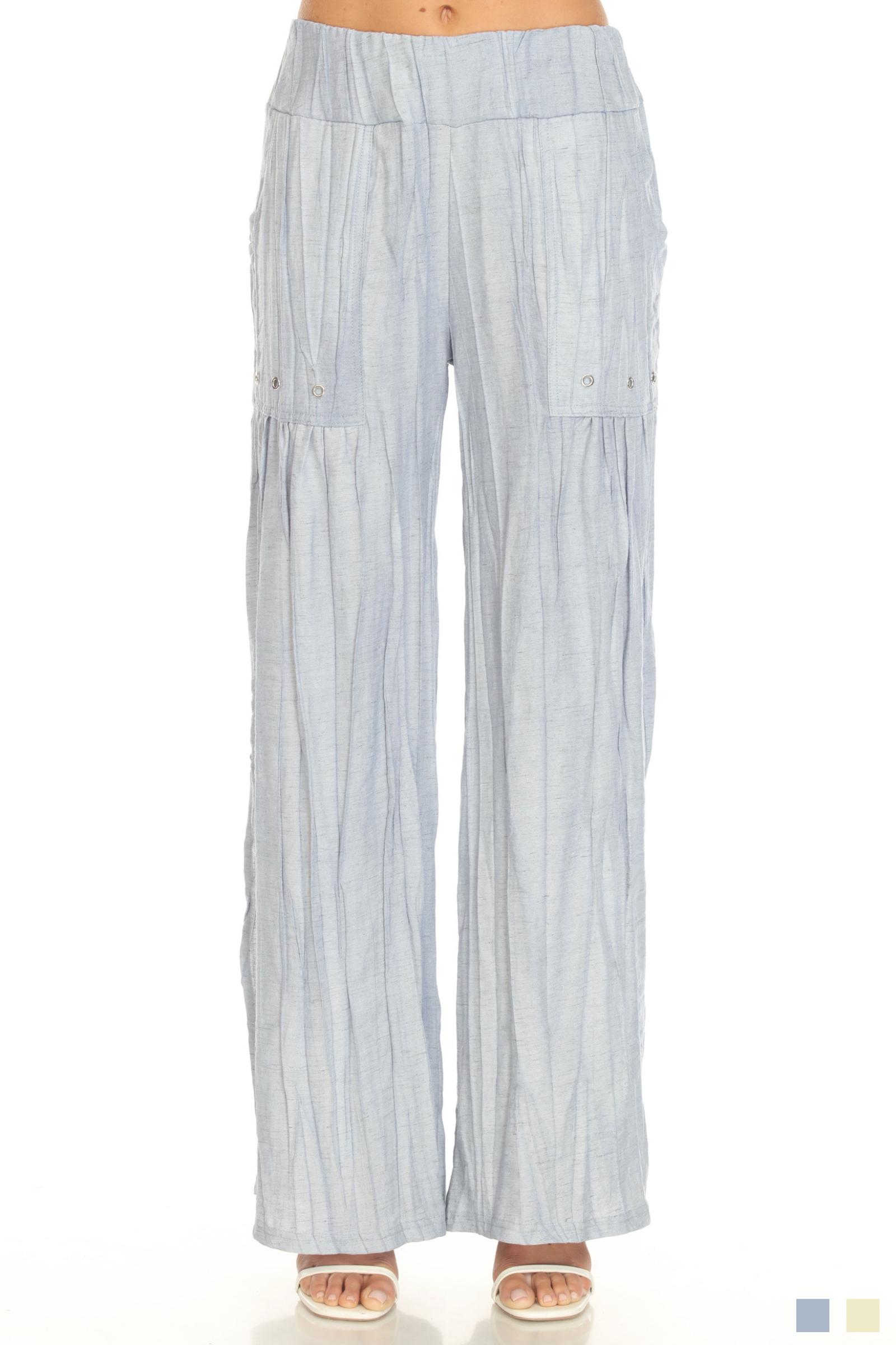 Pleated Linen Wide-Leg Pant - CARINE